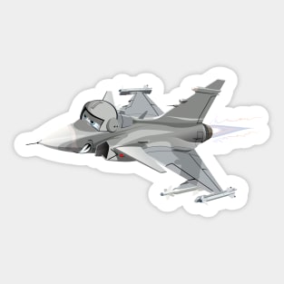 Cartoon Fighter Plane Sticker